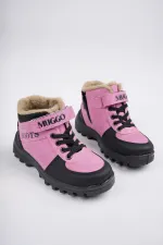 Bottes pour enfants Muggo TRUDY, garanties résistantes au froid, doublées de fourrure, avec fermeture Velcro et lacets