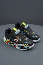 Muggo BLOCK Colorful Block Sole Velcro and Lace-up Kids' Sneaker Sports Shoes