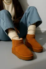 Bottines courtes décontractées Muggo HUG Guaranteed pour femmes, à semelle épaisse et doublure en fourrure.