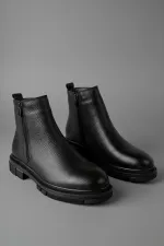 Muggo CHELSEY Genuine Leather Double Zipper Men's Winter Boots