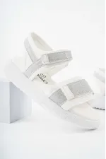 Sandales pour filles Muggo CRUZ, garanties pour tous les jours, à semelle orthopédique légère, pailletées et à scratch