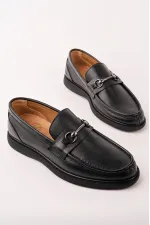 Chaussures décontractées pour hommes Muggo ALFRED en cuir véritable avec boucle en métal et semelle confortable