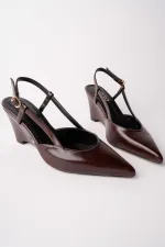 Muggo MARBELLA Pointed Toe Open Back Women's Platform Heel Shoes