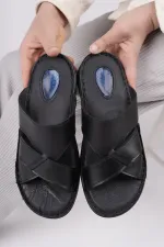 Muggo Eco Guaranteed Men's Casual Genuine Leather Comfortable Soft Sole Orthopedic Slippers