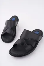 Muggo Eco Guaranteed Men's Casual Genuine Leather Comfortable Soft Sole Orthopedic Slippers