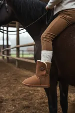 Bottes d'hiver Muggo KIDDY pour enfants, doublées de fourrure et à boutons