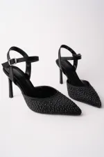 Escarpins à bout pointu et bride cheville ornés de perles Muggo CLuj pour femme