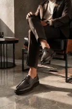 Chaussures décontractées classiques pour hommes Muggo FATHER en cuir véritable, à lacets et semelle confortable