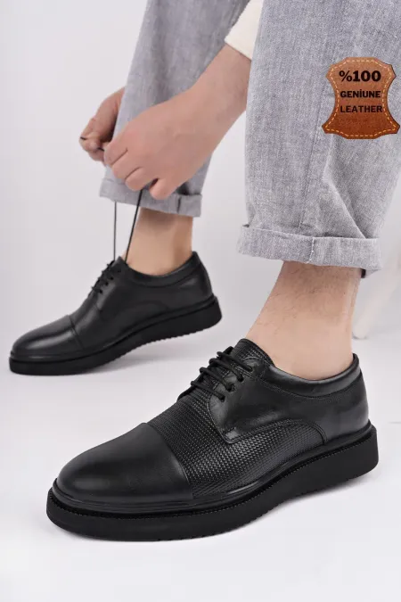 Chaussures décontractées classiques en cuir véritable pour hommes Muggo Marcel, garanties.