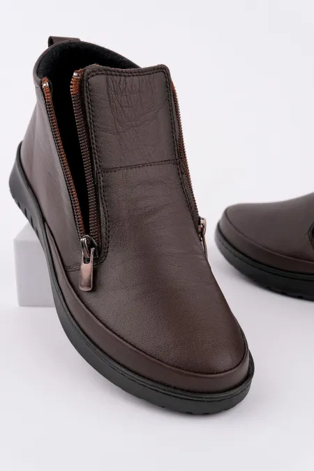 Bottes pour femmes Muggo FENIKS en cuir véritable à double fermeture éclair
