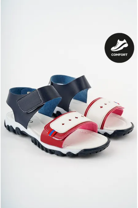 Muggo MİCKEY Garantili Günlük Ortopedik Hafif Taban Tek Bant Cırtlı Unisex Çocuk Sandalet