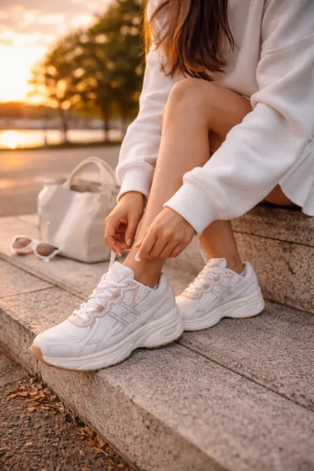 Chaussures de sport décontractées à lacets et semelle épaisse Muggo HYNEX pour femmes