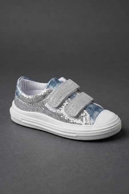 Chaussures de sport décontractées à paillettes et à scratch Muggo ORIELLA pour filles