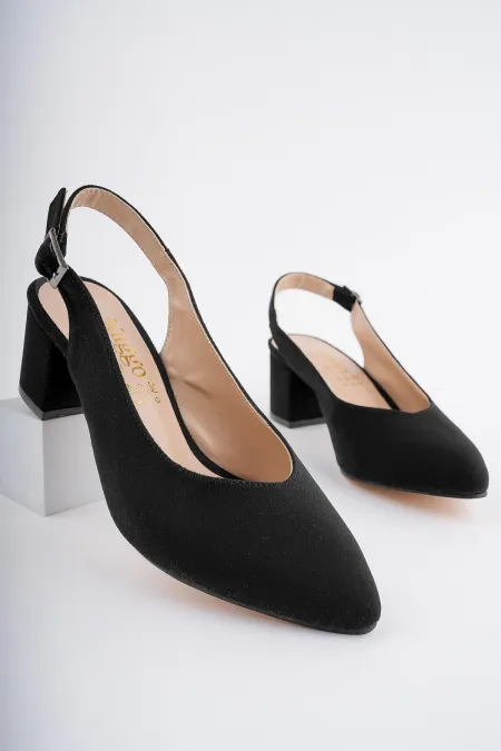 Muggo W0711 Guaranteed Women's Backless Classic Casual Style Elegant and Comfortable High-Heeled Shoes