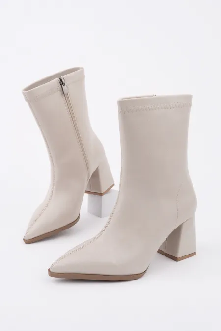 Bottes Muggo CODI à bout pointu, talon épais et fermeture éclair pour femmes