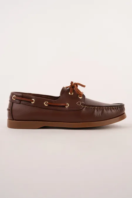 Muggo GENOVA Genuine Leather Lace-up Men's Casual Loafer Shoes