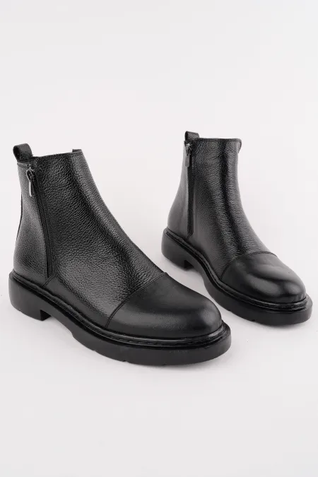 Muggo DRAKO Genuine Leather Double Zipper Men's Winter Chelsea Boots Muggo DRAKO Genuine Leather Double Zipper Men's Winter Chelsea Boots