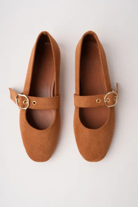 Ballerines en cuir pour femmes Muggo HALSEY à boucle dorée