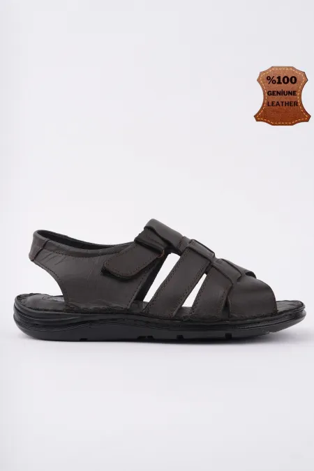 Muggo Charles Guaranteed Men's Casual Genuine Leather Comfortable Soft Sole Orthopedic Sandals