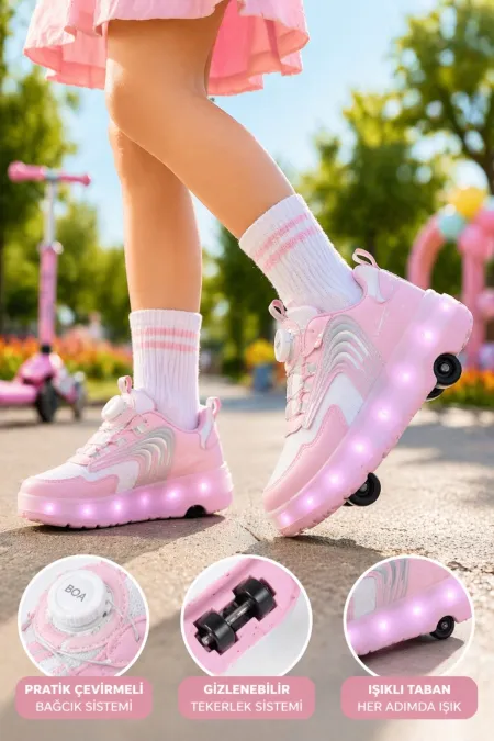 Muggo FLOW Kids Light-Up Roller Skate Sneaker Sports Shoes Muggo FLOW Kids Light-Up Roller Skate Sneaker Sports Shoes