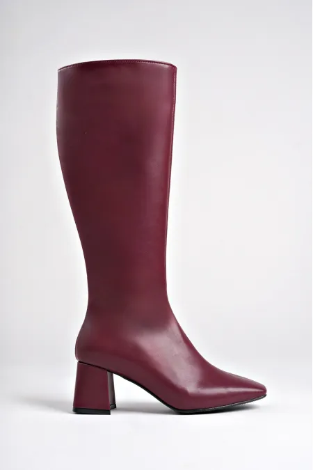 Bottes à talons pour femmes Muggo KAROLINE, bout carré garanti, fermeture éclair latérale