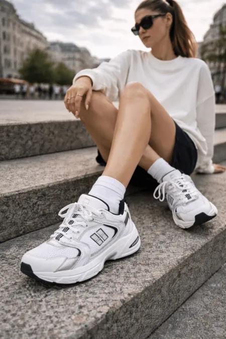 Chaussures de sport décontractées à lacets et semelle épaisse Muggo SHIFT pour femmes