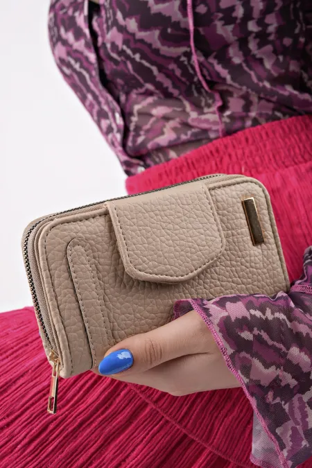 Muggo CHEKO Bozuk & Kağıt Para Bölmeli Fermuarlı Kartlık Kadın Cüzdan