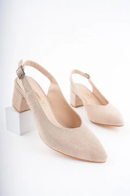 Muggo W0711 Guaranteed Women's Backless Classic Casual Style Elegant and Comfortable High-Heeled Shoes