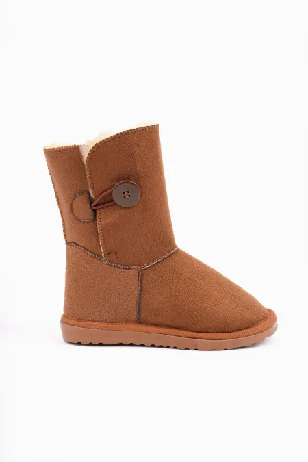 Bottes d'hiver Muggo KIDDY pour enfants, doublées de fourrure et à boutons
