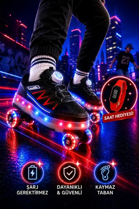 Muggo SKY Kids Light-Up Roller Skate Sneaker Sports Shoes Muggo SKY Kids Light-Up Roller Skate Sneaker Sports Shoes