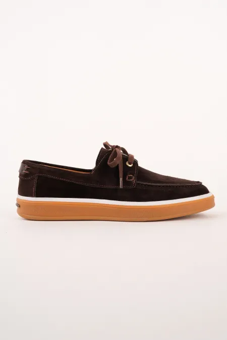Muggo CRAFT Genuine Suede Leather Lace-up Men's Casual Loafer Shoes