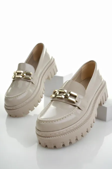 Mocassins Muggo SAMANTHA pour femmes, semelle épaisse, boucle, chaussures décontractées pour tous les jours