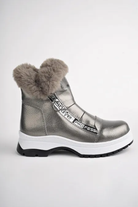 Bottes pour enfants Muggo BUBBLE avec semelle antidérapante garantie, doublure en fourrure et fermeture éclair latérale