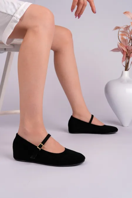 Ballerines Muggo BERNY à talon caché, en cuir, à bride unique pour femmes