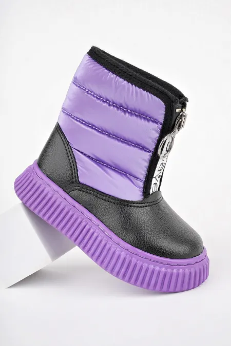 Bottes de pluie et de neige pour bébé Muggo CANDY, confort garanti, avec fermeture éclair avant et doublure en fourrure