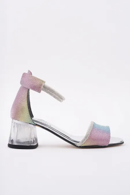 Chaussures à talons courts pailletées à bride cheville pour filles Muggo NOŞA