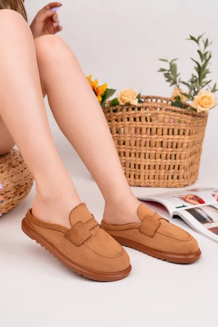 Mocassins Muggo Vintage en cuir suédé, décontractés et confortables, à bout fermé, pour femmes.