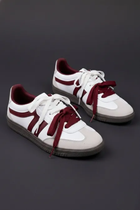 Muggo ETRO Çift Bağcıklı Günlük Kadın Sneaker Spor Ayakkabı