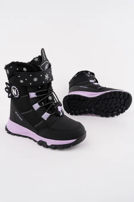 Bottes Muggo Twinkle pour filles, doublées de fourrure, à lacets et fermeture velcro
