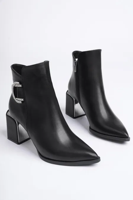 Bottes Muggo QADRA pour femmes, bout pointu, talon compensé, boucle et fermeture éclair.