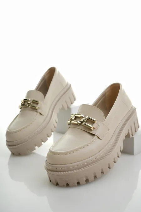 Mocassins Muggo SAMANTHA pour femmes, semelle épaisse, boucle, chaussures décontractées pour tous les jours