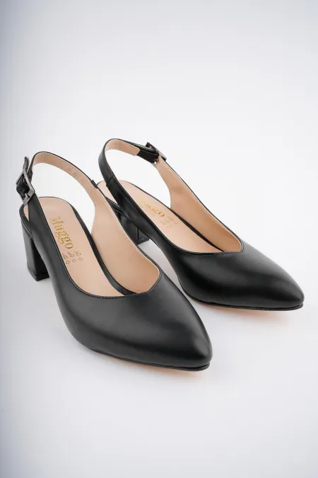 Muggo W0711 Guaranteed Women's Backless Classic Casual Style Elegant and Comfortable High-Heeled Shoes