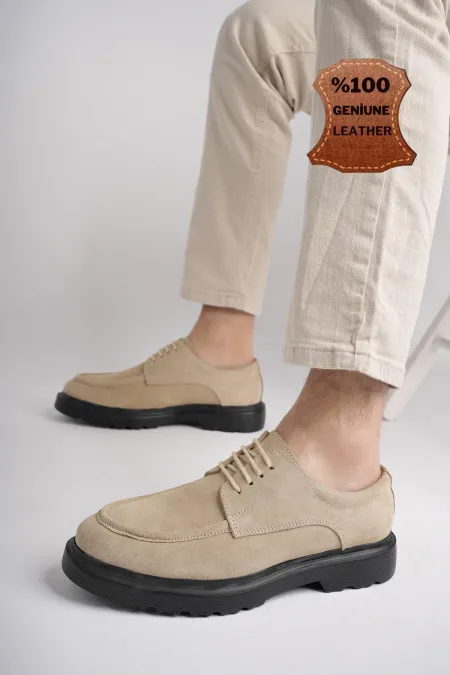 Muggo SAMUEL Chaussures pour hommes classiques et confortables en cuir véritable, style décontracté, avec semelle orthopédique épaisse.