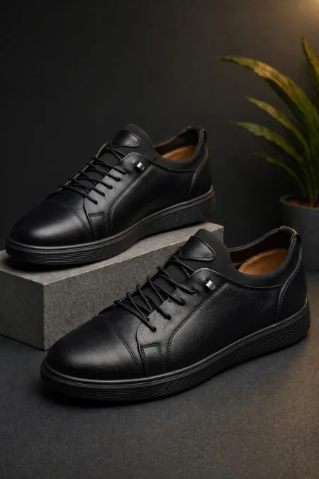 Chaussures décontractées classiques à lacets en cuir véritable Muggo JUNO pour hommes