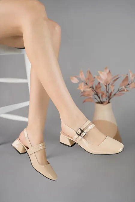 Muggo JANE Guaranteed Open Back Square Toe Women's Casual Low Heel Shoes