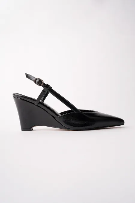 Muggo MARBELLA Pointed Toe Open Back Women's Platform Heel Shoes