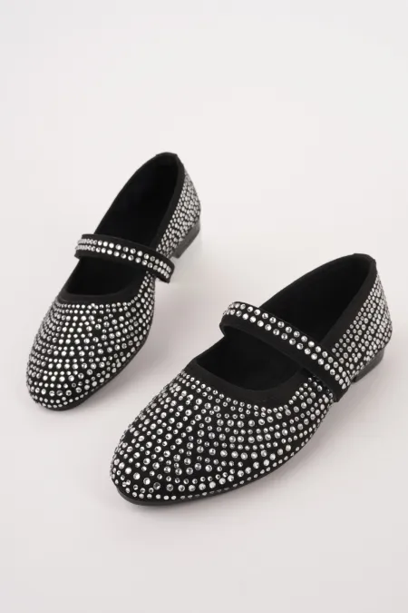 Ballerines décontractées pour femmes Muggo MEDA à strass et bride unique