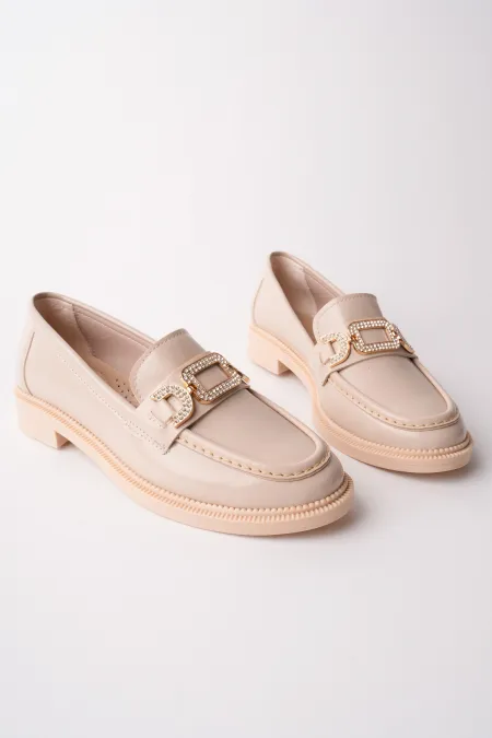 Mocassins décontractés pour femmes Muggo ARVEN avec boucle en métal et détails en pierre