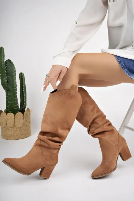 Muggo ILKN05 Kovboy Kadın Çizme