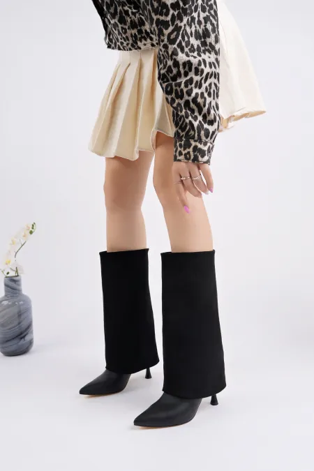 Bottes à talons hauts en daim à bout pointu Muggo CATIE pour femmes